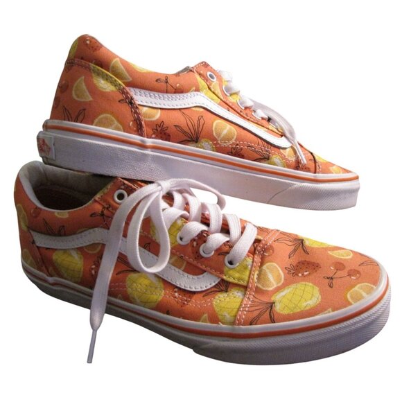 Vans Shoes - Vans Women's 7 Orange Yellow Tropical Fruit Print Sneakers Tennis Shoes